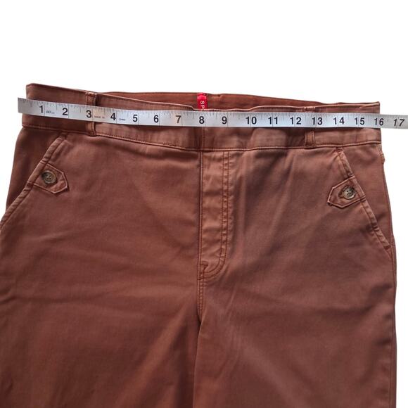 SPANX Pants Stretch Twill size XL - Approximately sz 12 Cropped, wide leg Rust - Picture 9 of 11